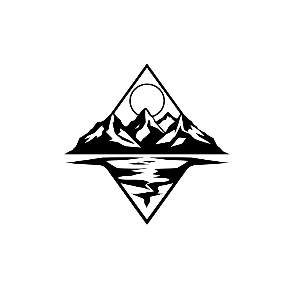 Tatouage triangle en style blackwork