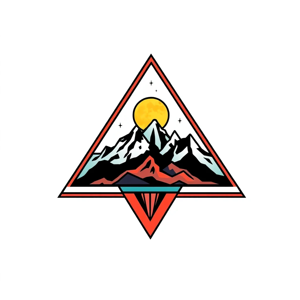 Tatouage triangle en style cartoon, design généré par IA
