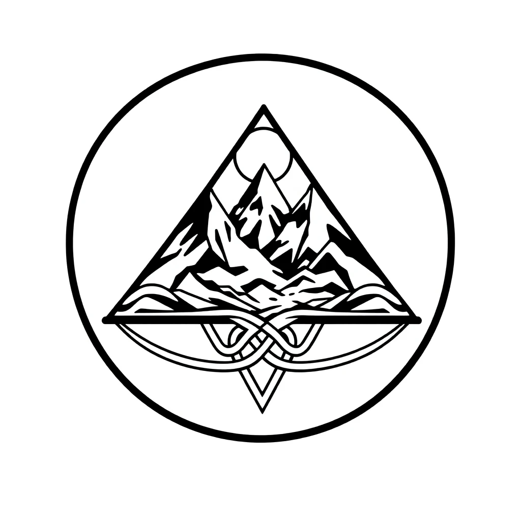Tatouage triangle en style celtique, design généré par IA