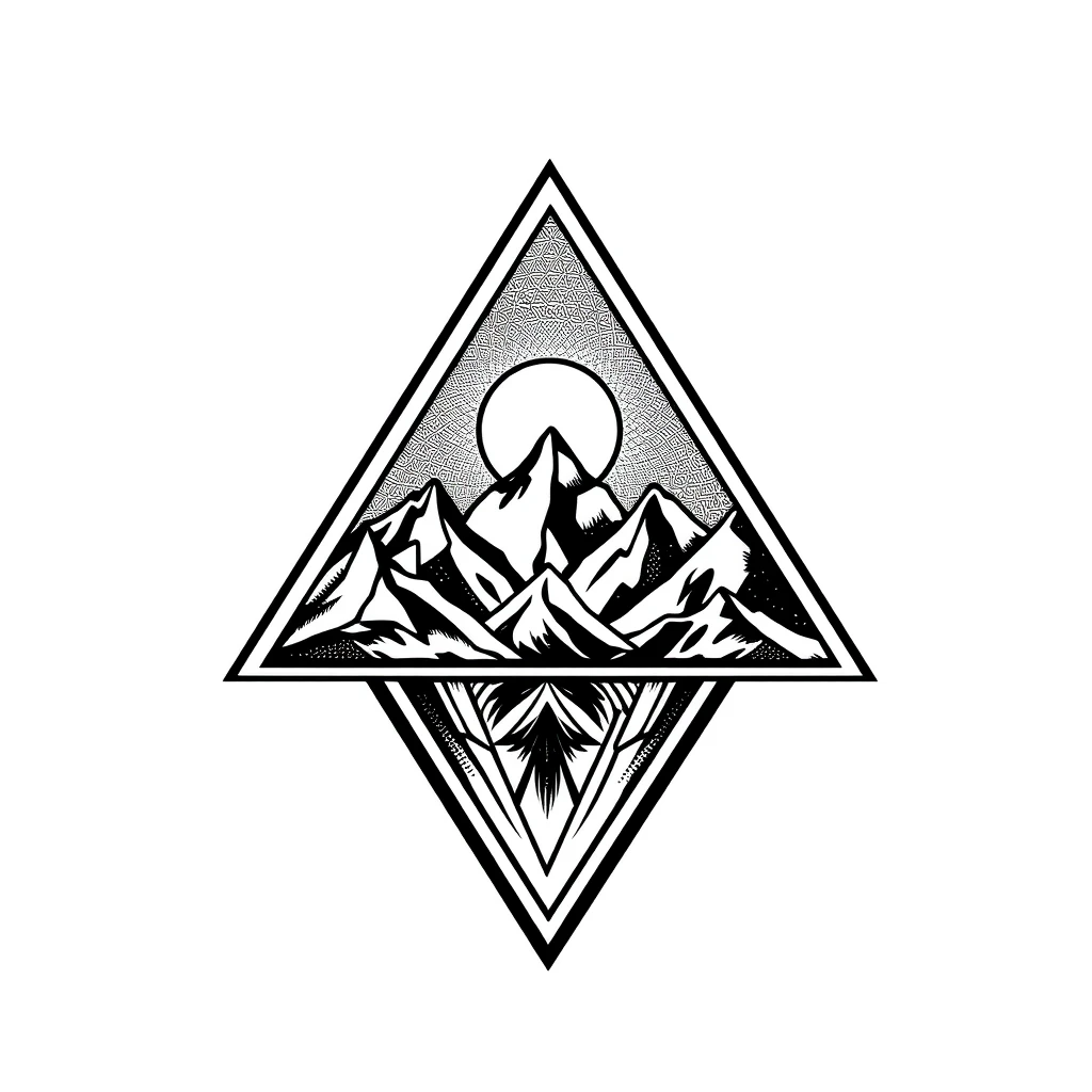 Tatouage triangle en style dotwork