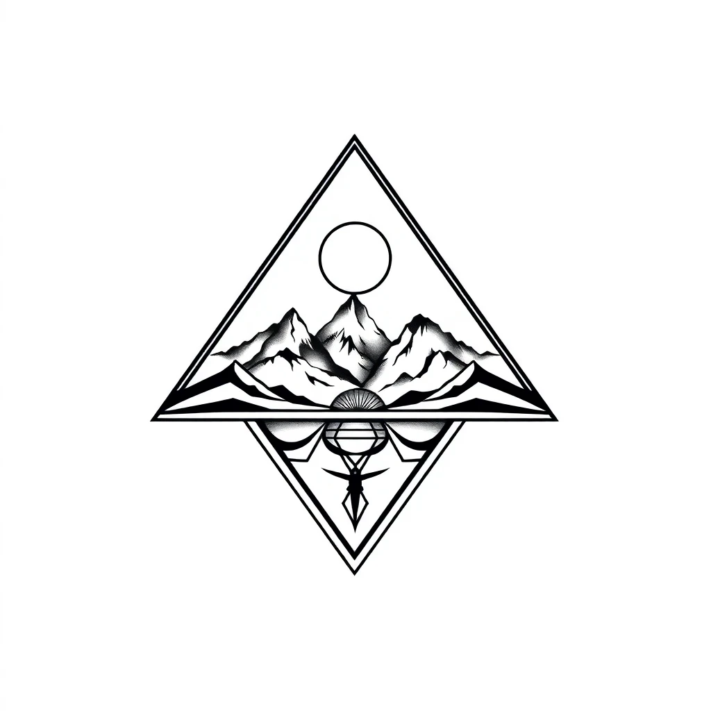 Tatouage triangle en style géométrique