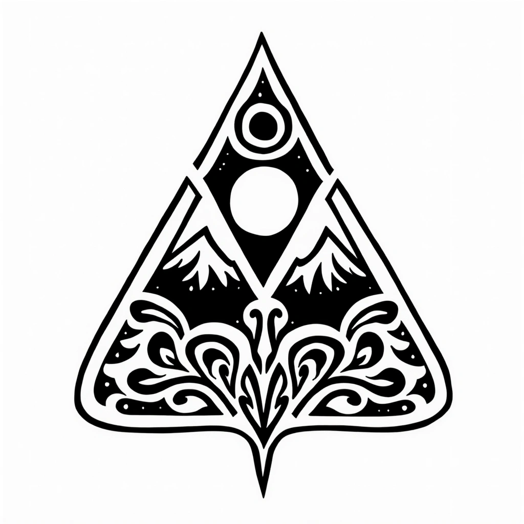 Tatouage triangle en style maori, design généré par IA