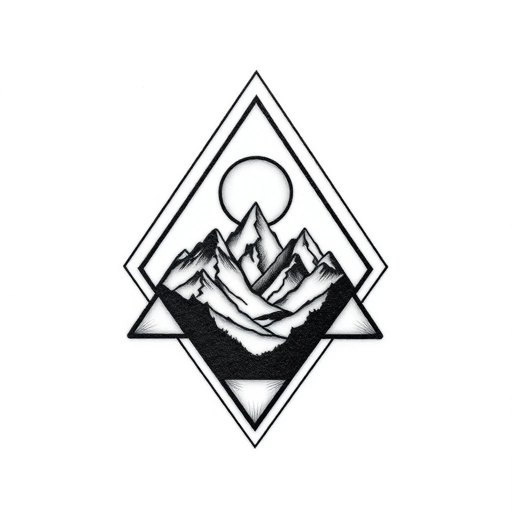 Tatouage triangle en style micro-réalisme, design généré par IA
