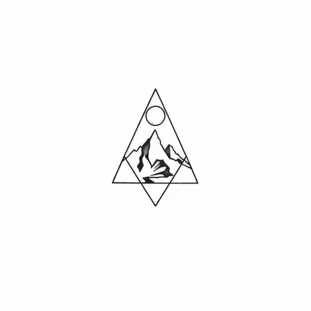 Tatouage triangle en style minimaliste