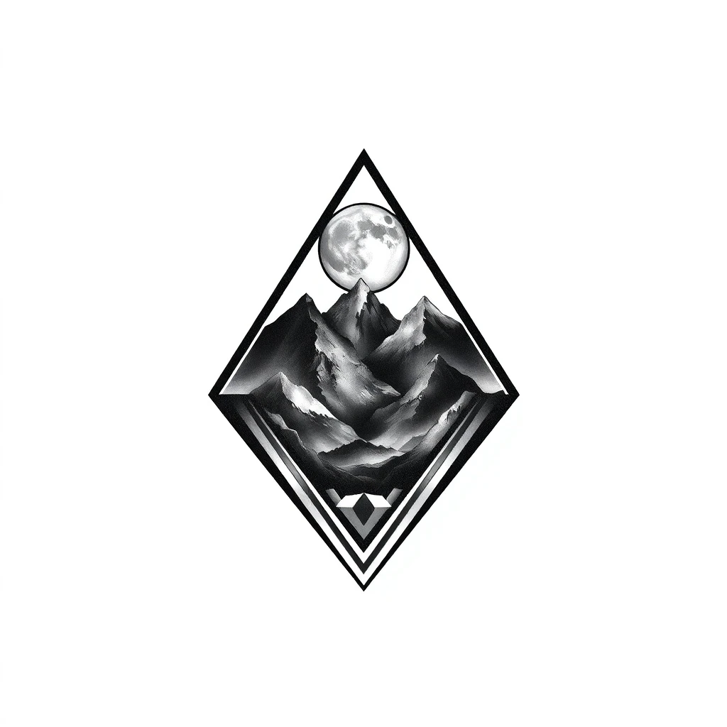 Tatouage triangle en style réaliste, design généré par IA
