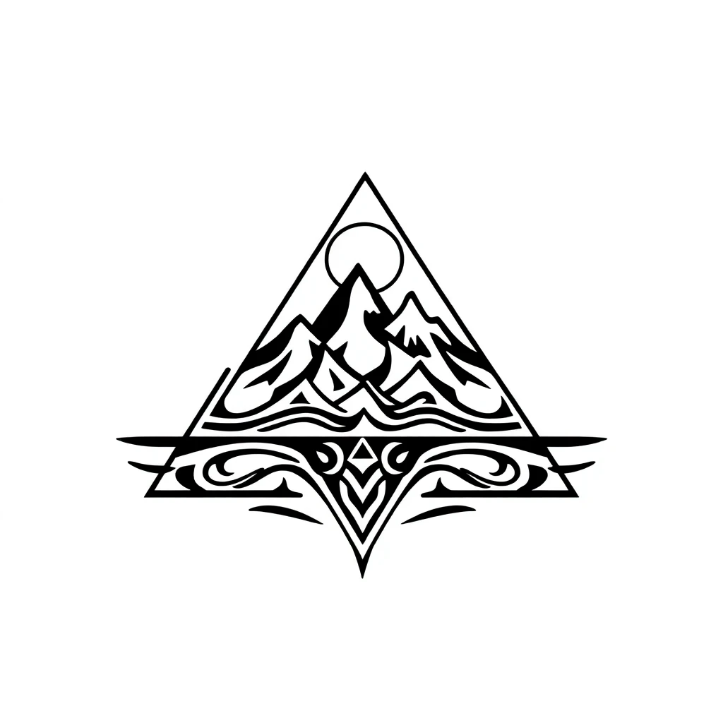 Tatouage triangle en style tribal, design généré par IA