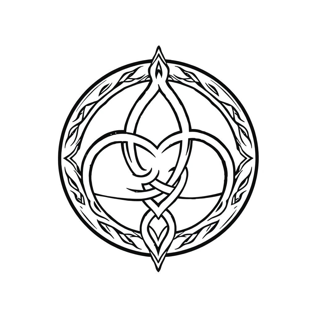 Triskel géométrique aux spirales construites