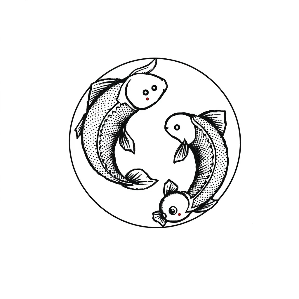 Tatouage yin en style dotwork